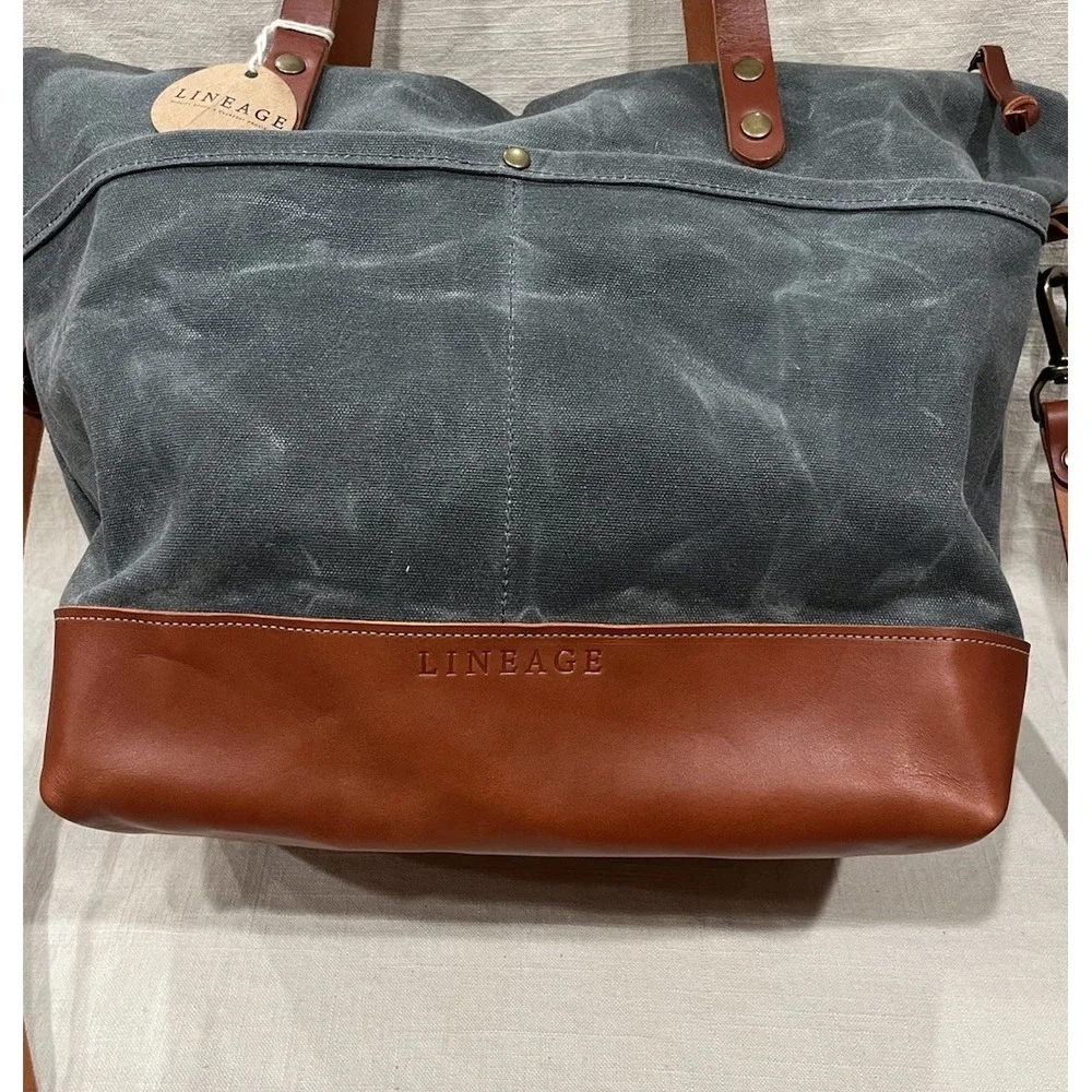 Lineage Goods Rivanna Deluxe Large Crossbody Bag Travel Work Charcoal‎ Handmade